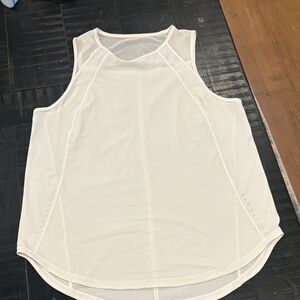 lululemon athletica White Mesh-Back Athletic Tank Top